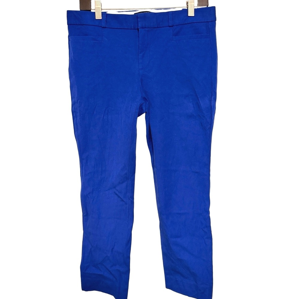 Banana Republic Sloan Ankle Pants 6 Royal Blue Rayon Cotton Stretch Slim Petite